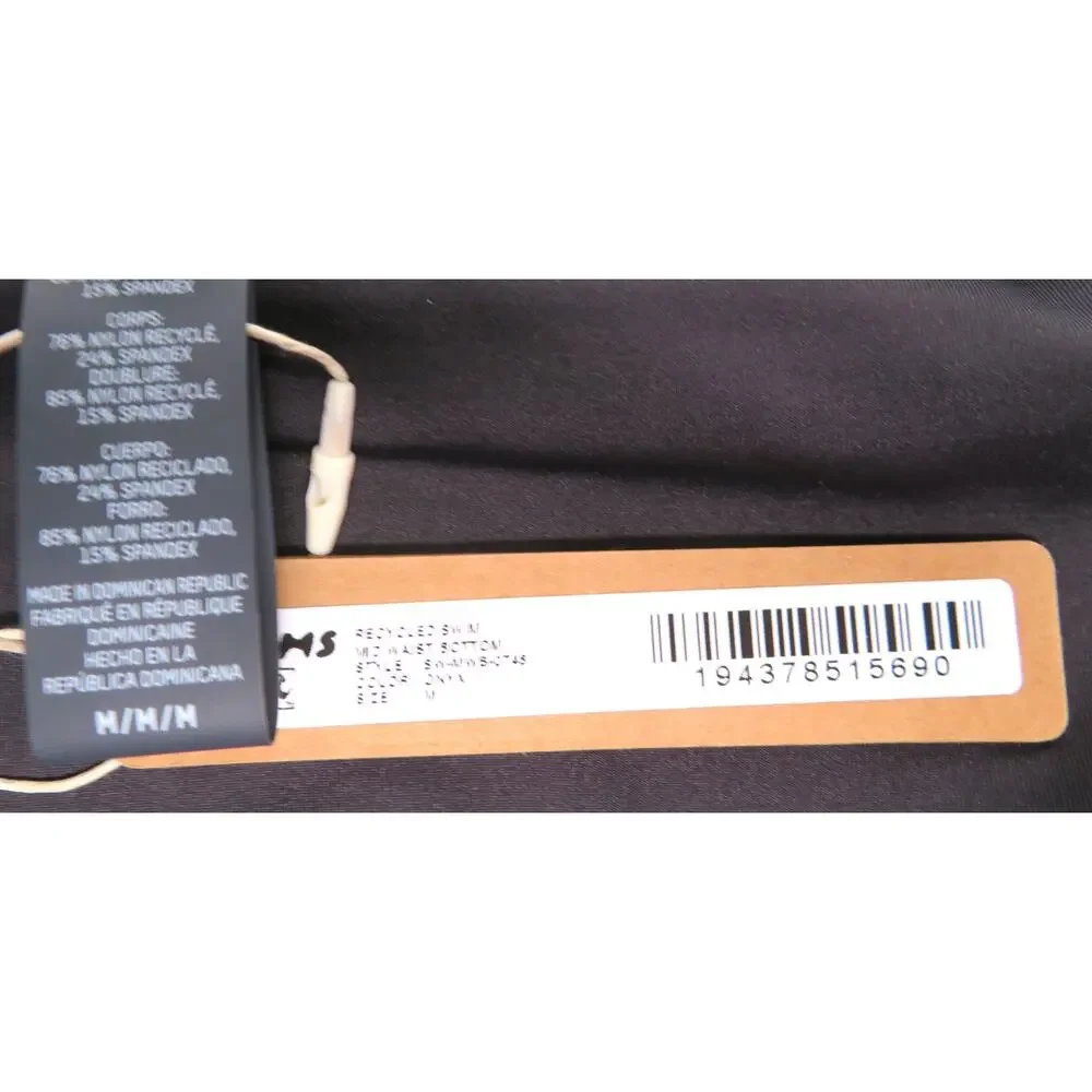 Copied - Nwt SKIMS Onyx Recycled Swim Mid Waist Bottom Sz M